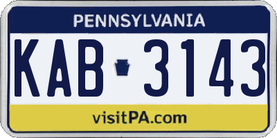 PA license plate KAB3143