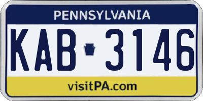PA license plate KAB3146