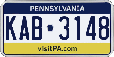 PA license plate KAB3148