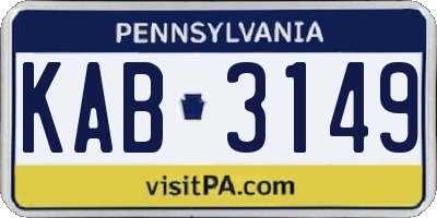 PA license plate KAB3149