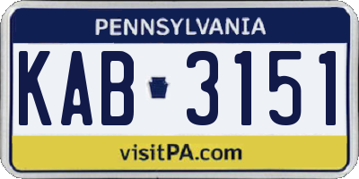 PA license plate KAB3151