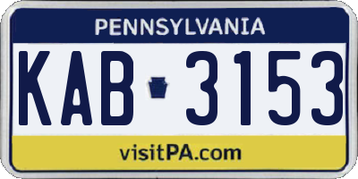PA license plate KAB3153