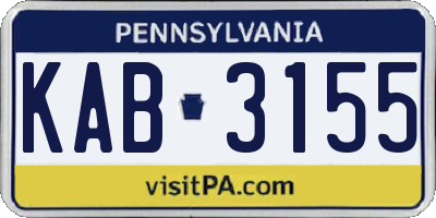 PA license plate KAB3155