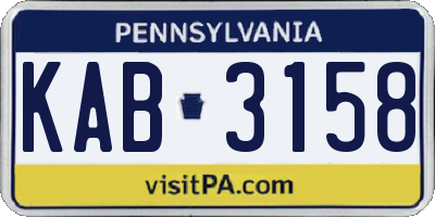 PA license plate KAB3158