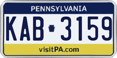 PA license plate KAB3159