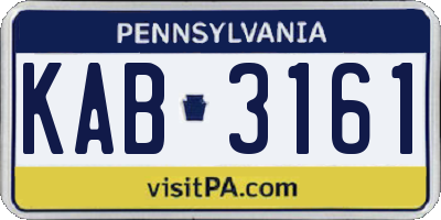 PA license plate KAB3161
