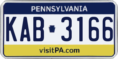 PA license plate KAB3166