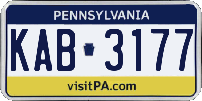PA license plate KAB3177