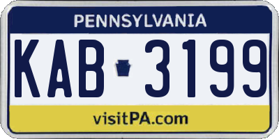 PA license plate KAB3199