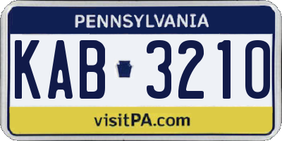 PA license plate KAB3210