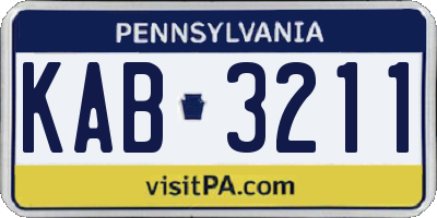 PA license plate KAB3211