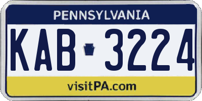 PA license plate KAB3224