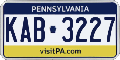 PA license plate KAB3227