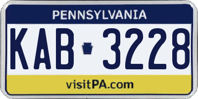 PA license plate KAB3228