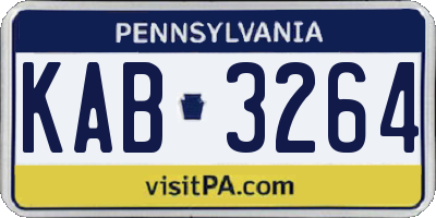 PA license plate KAB3264