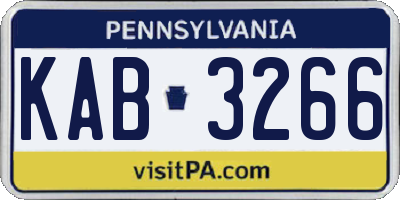 PA license plate KAB3266