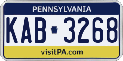 PA license plate KAB3268