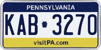 PA license plate KAB3270