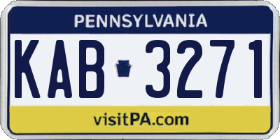 PA license plate KAB3271