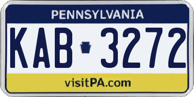 PA license plate KAB3272