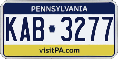 PA license plate KAB3277