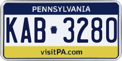PA license plate KAB3280