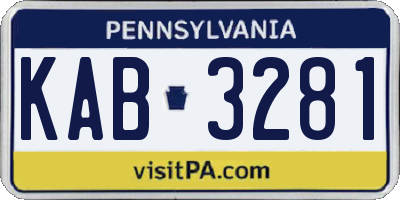 PA license plate KAB3281