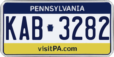 PA license plate KAB3282
