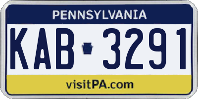 PA license plate KAB3291