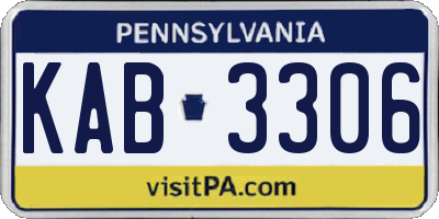 PA license plate KAB3306