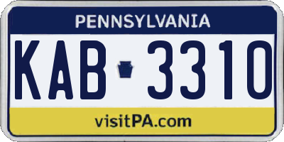 PA license plate KAB3310