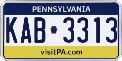 PA license plate KAB3313