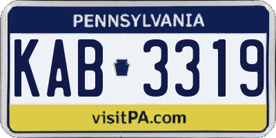PA license plate KAB3319