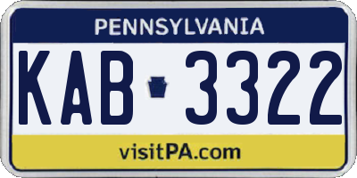 PA license plate KAB3322