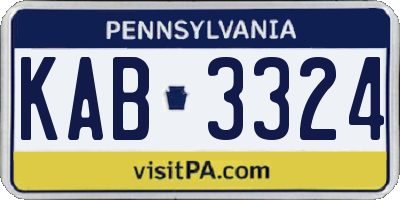 PA license plate KAB3324