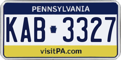PA license plate KAB3327