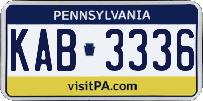 PA license plate KAB3336