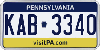PA license plate KAB3340