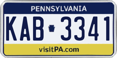 PA license plate KAB3341