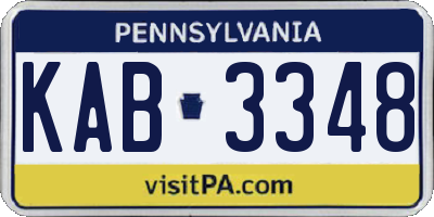 PA license plate KAB3348