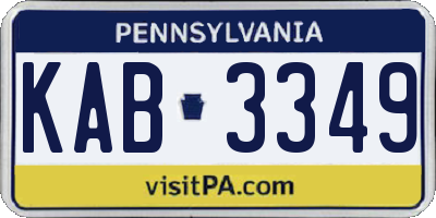 PA license plate KAB3349