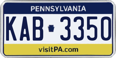PA license plate KAB3350