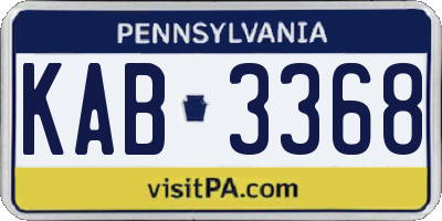 PA license plate KAB3368