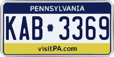 PA license plate KAB3369