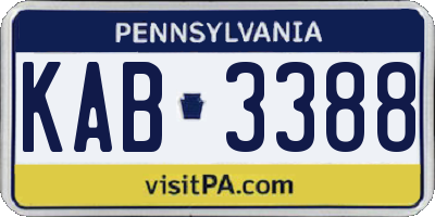 PA license plate KAB3388