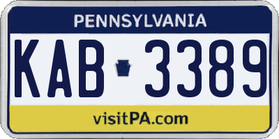 PA license plate KAB3389