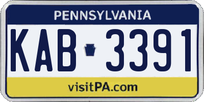 PA license plate KAB3391