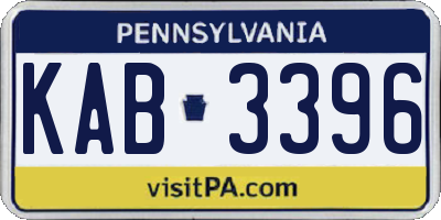 PA license plate KAB3396