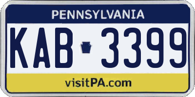 PA license plate KAB3399