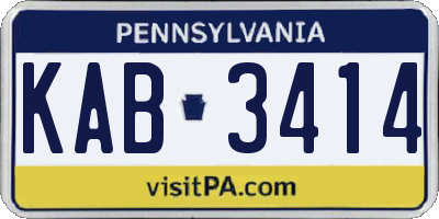 PA license plate KAB3414